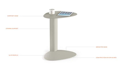 BDI Furniture Bink 1025-19.25'' Laptop Stand, Side Table, End Table, C Table for Sofa or Bedside, Stone - color: Grey