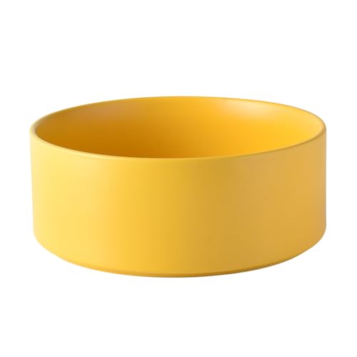 8'' Ceramic Dog Bowl - 70Oz Classic Dogs Food & Water Bowl for Medium and Large Breeds, Heavy-Duty Non-Slip Dog Dish, Food Grade Stoneware Pet Bowl, Dishwasher & Microwave Safe, Yellow - color: Bowl - Yellow, size: 8 inch