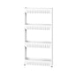 4-Tier Storage Organizer Rack - Plastic Rolling Cart for Office, Dorm, Bedroom, Bathroom, and Laundry Room Organizing by Lavish Home (White) - size: 4-Tier