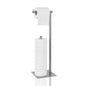 Toilet Paper Holder Stand Silver Toilet Paper Roll Holder for Bathroom, Freestanding Metal TP Holder with Reserve Toilet Tissue Storage Shelf, Holds Up to 4 Rolls of Paper - color: Silver