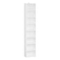 Panana 8 Tier Storage Shelf Bookcase, Slim Organizer Shelves Cabinet Tall Narrow Media Tower Rack Display Bookshelf for Home Office (White) - color: White