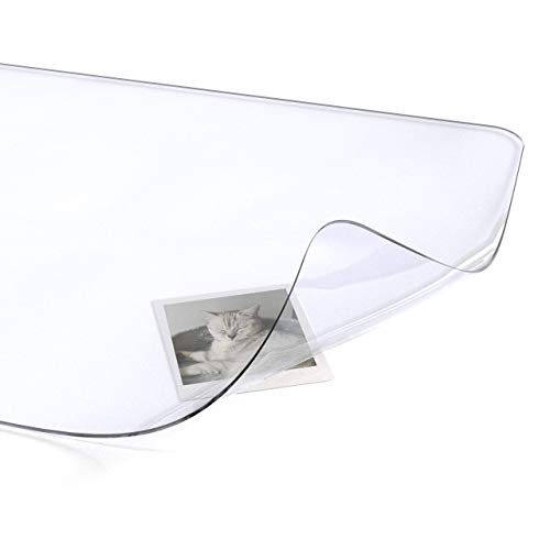 Clear Writing Desk Pad, 36’’x24” Heat Resistant Waterproof PVC Round Edge Durable Desk Protect Mat, Anti-Static Writing Mat Table Protector - size: 36’’x24”