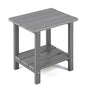 Apolimi Adirondack Outdoor Side Table, 2-Tier Sturdy Patio End Table Weather Resistant, 16.5" Solid Side Table for Patio, Pool, Porch - color: Light Grey