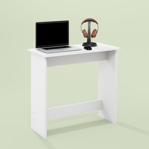 Essen Study Desk, Computer Desk, Writing Desk with for Home Office, White - color: White