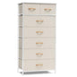 Crestlive Products Vertical Dresser Storage Tower - Sturdy Steel Frame, Wood Top, Easy Pull Fabric Bins, Wood Handles - Organizer Unit for Bedroom, Hallway, Entryway, Closets - 7 Drawers (Beige) - color: Beige, style: 7 Drawers