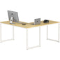 SHW Mission 55 x 60 Inches L-Shape Home Office Computer Desk, Oak - color: Oak, size: 55-Inch L-Shaped