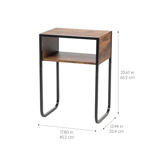 IRIS USA Wood and Metal Frame Side Table, Accent Sofa End Table Coffee Snack, Bedroom Night Stand, Living Room Computer Desk, A-Shape - style: A-Shape