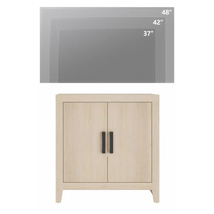 WAMPAT Farmhouse TV Stand with Storage Cabinet for TVs up to 50 Inch, 31.5" Entertainment Center, Media Console Table for Living Room, Dining Room & Entryway, Beige - color: Beige