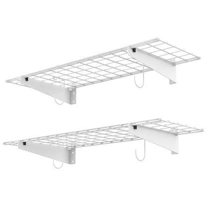 WALMANN 2 Pack Garage Wall Shelves, 45x15 inch Wall Mounted Storage Shelves for Garage Heavy Duty Floating Shelf, Holds Up to 220 lbs(White) - color: White-15x45