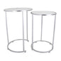 Nested Metal Side Tables - Set of 2 for Living Room & Bedroom (Silver) - color: Odessa - Silver
