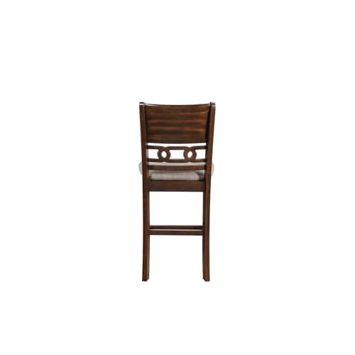 New Classic Furniture Gia Counter Dining Chair (Set of Four), Light Brown Fabric Upholstered Seat & Back Rest, Cherry Brown - color: Cherry, size: Set of 4, style: Counter Chair