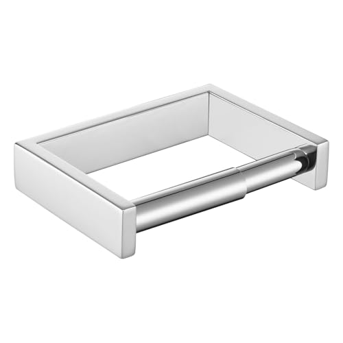 KOKOSIRI Toilet Paper Holder Spring Loaded Bathroom Toilet Roll Holder Wall Mount Stainless Steel Polished Chrome B2011CH - color: Polished Chrome, size: Without Shelf