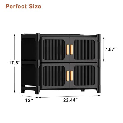 3-Tier Shoe Cabinet, 12-Pair Storage for Entryway | Adjustable Shelves, Waterproof PP, Easy To Clean - size: 3-Tier