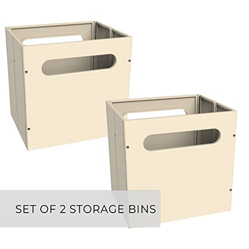 ClosetMaid 5437 Collapsible Mini Storage Bin with Two Handles, 2-Pack, Natural Linen - color: Natural Linen