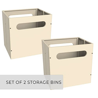 ClosetMaid 5437 Collapsible Mini Storage Bin with Two Handles, 2-Pack, Natural Linen - color: Natural Linen