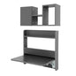 Wall Mounted Bookshelf with Moveable Cabinets, Multifunctional Folding Floating Desk, Fold Down Laptop Table with Storage Shelves for Bedroom Study Room Space Saving Small Space Garage (Grey) - color: Grey