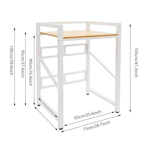 Over Washer and Dryer Shelves,Dryer Storage Shelf,3 Tiers Laundry Room Storage and Organizer Standing Shelf,Height Adjustable Laundry Room Shelves, Load-Bearing Capacity 22lbs (White+Yellow) - color: White+yellow