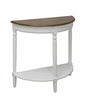 Convenience Concepts French Country Half-Round Entryway Table with Shelf, Driftwood/White - color: Driftwood/White