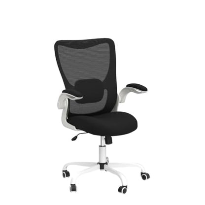 MUXX.STIL Office Chair, Ergonomic Desk Chair with Adjustable Lumbar Support and Flip up Armrest, Breathable Mesh Computer Chair for Home Office, White - color: White