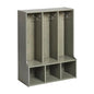 ECR4Kids Streamline 3-Section Toddler Coat Locker with Bench, Classroom Furniture, Grey Wash - color: Grey Wash