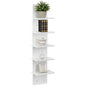 5 Tiers Floating Wall Shelf, Small Vertical White Floating Shelf for Narrow Spaces, Modern Wall-Mounted Decorative Shelves for Bedroom Living Room, Lightweight Wood-Plastic - size: 1PCS