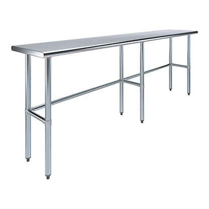 18 in. x 96 in. Open Base Stainless Steel Work Table | Residential & Commercial | Food Prep | Heavy Duty Utility Work Station | NSF - size: 96 in. Length x 18 in. Width