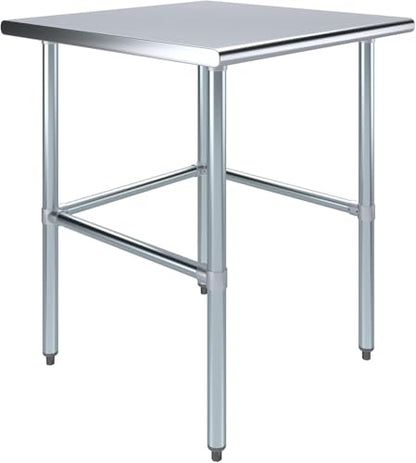 30" x 30" Open Base Stainless Steel Work Table – NSF Certified Narrow Commercial Prep Table with Galvanized Legs for Kitchens, Labs & Food Trucks - size: 30"x30"