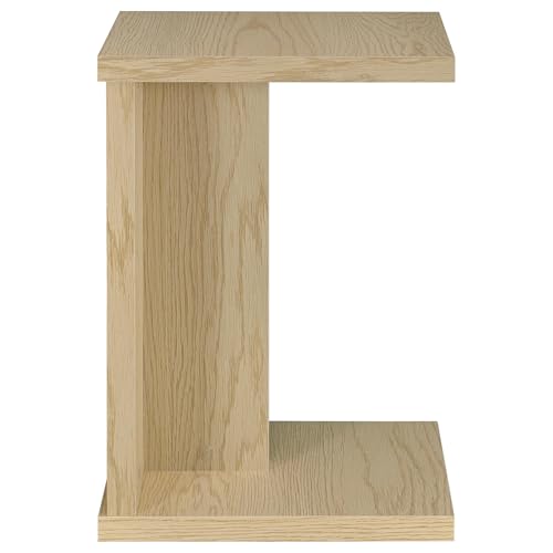 Coaster Home Furnishings - Clower - Wood - C-Shaped Side Table with Rectangular Top, Open Form, and Square Edges - Living Room - Light Oak - 930275 - color: Light Oak