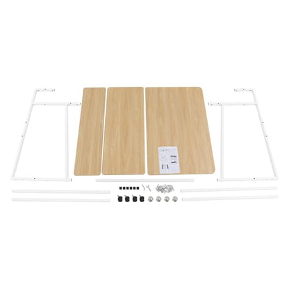 3 Tiers Rolling Computer Desk, 31.5 Inch Home Office Desk with 4 Wheels & 4 Foot Pads, Mobile Small Computer Desk, Student Study Table for Small Space Bedroom (White+Log Color) - color: White+log Color