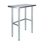 AmGood 18 in. x 30 in. Open Base Stainless Steel Work Table | Residential & Commercial | Food Prep | Heavy Duty Utility Work Station | NSF - size: 30 in. Length x 18 in. Width