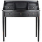SAFAVIEH Furniture - Landon 5-Drawer Writing Desk - Black - Solid Wood - Classic Hutch Design - Ideal for Home Office, Living Room, Den, 36.2"W x 19.1"D x 40.5"H (AMH6516B) - color: Black