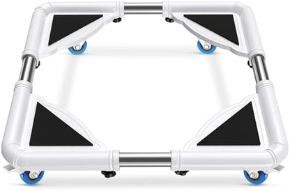 SPACECARE Mini Fridge Stand Mobile Roller, Adjustable Furniture Dolly with 4 Locking Wheels, Heavy Duty Washing Machine Base, Universal Appliance Pedestal for Dryer and Refrigerator- White - color: White