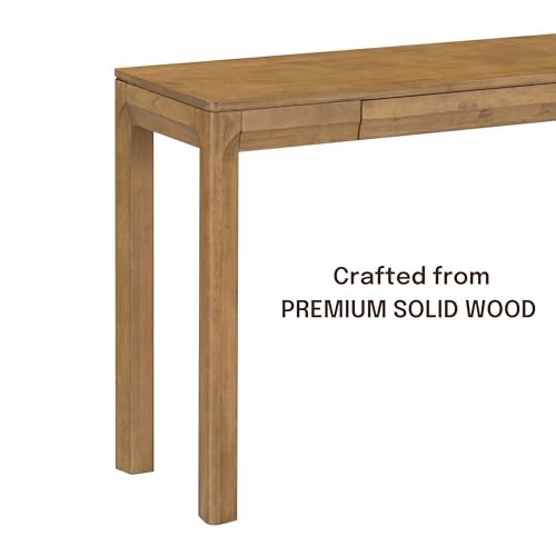 NTC Flow 47-Inch Console Table, Modern Solid Wood Entryway Table with Hidden Drawer, Waterproof & Heat Resistant, Narrow Table for Hallway, Living Room & Foyer, Teak Look - color: Teak Look, size: 47 Inch, style: Console