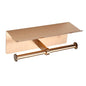 Rose Gold Toilet Paper Roll Holder with Shelf Wall Mounted for Bathroom (Rose Gold, Double Head) - color: Rose Gold