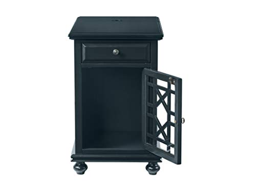 Martin Svensson Home Elegant Chairside End Table with Power — 24″W x 16″D x 25″H, Catalina Blue — Transitional Painted Accent Table with Flip-Top USB Charging, Drawer & Cabinet Storage - color: Catalina Blue