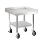 HARDURA Stainless Steel Equipment Work Stand 24" x 24" Prep Table with Under Shelf and Caster for Commercial & Workplace, Home, Hotel, Garage - size: 24" x 24"