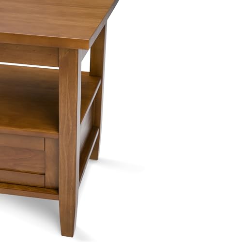 SIMPLIHOME Warm Shaker Solid Wood 20 inch Wide Rectangle Transitional End Side Table in Light Golden Brown for the Living Room and Bedroom - color: Light Golden Brown, size: 20 inch, style: End Table