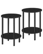 CHOEZON Side Table Set of 2, 2-Tier Round End Table, Small Nightstand with Sturdy Metal Tube, Industrial Coffee Table, for Living Room, Bedroom, Black TBZ01P2BB - color: Black