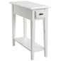 Leick Home Haven Ridge Narrow End Table, Solid Wood, with Drawer and Shelf, for Living Room and Small Spaces, Farmhouse White, 214361 - color: White, size: Narrow, style: Farmhouse