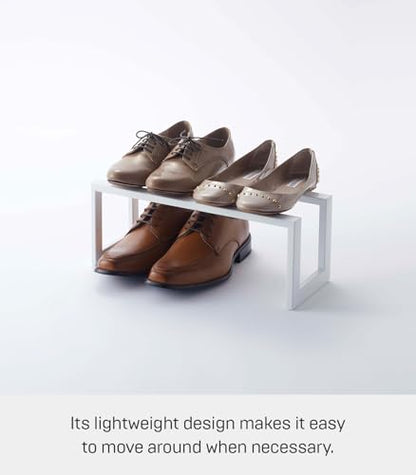 YAMAZAKI Home Line Expanding Shoe Rack, Metal, Adjustable - Single, 6" - Steel - Holds 4 To 8 Shoes - color: White, size: Single