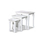 DTY Indoor Living 3-Piece Nesting Tables - Wooden Table Set of 3 for Living Room - Stackable Tables with Sleek White Finish for Stylish and Space-Saving Home Furniture - color: Boulder Design/White Finish