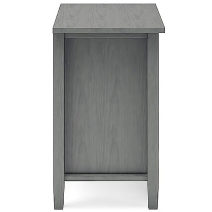 SIMPLIHOME Warm Shaker Bedside Table - 24 inch Wide Solid Wood Nightstand in Fog Grey, Transitional Bedroom Side or End Table with 2 Drawers, Open Shelf Storage and Brushed Nickel Hardware - color: Fog Grey