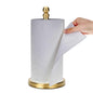 Gold Paper Towel Holder Countertop, Standing Paper Towel Roll Holder for Kitchen Bathroom, with Weighted Base for One-Handed Operation (Gold) - color: Gold