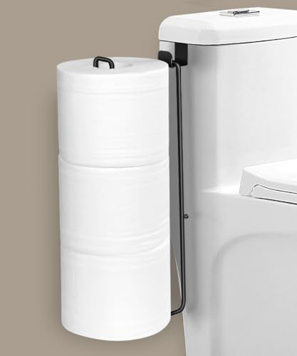 Toilet Paper Holder with Storagefor 3 Roll Tissue Wall Mounted Over The Tank Toilet Paper Holder Organizer Self Adhesive Toilet Paper Storage Stainless Steel Toliet Paper Holder（Black 1 Pcs） - color: E:hold 3 Rolls Tissue(1pcs,black)