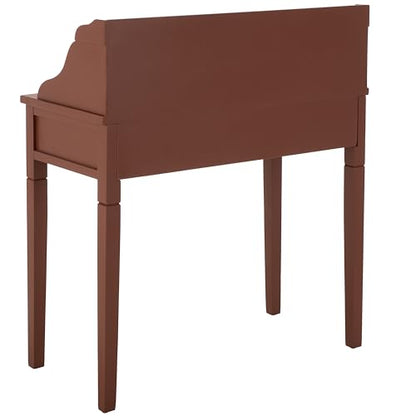 SAFAVIEH Furniture - Landon 5-Drawer Writing Desk - Henna Brown - Solid Wood - Classic Hutch Design - Ideal for Home Office, Living Room, Den, 36.2" W x 19.1" D x 40.5" H (AMH6516G) - color: Henna Brown