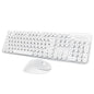 Wireless Keyboard Mouse Combo, 104 Keys Cute White Keyboard with Number Pad & Mouse for Windows, Computer, PC, Notebook, Laptop (White) - color: 2 White