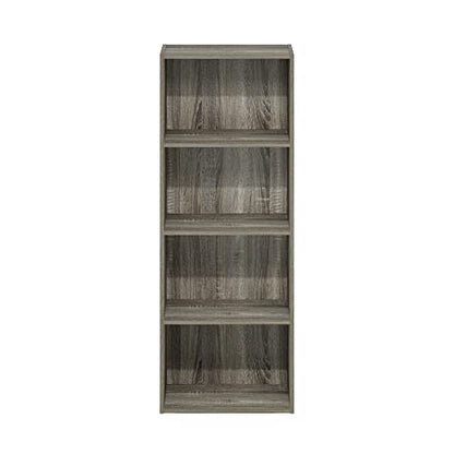Furinno Luder Bookcase / Book / Storage, 4-Tier, French Oak - color: French Oak, size: 4-Tier, 9.3 x 15.6 x 41.7