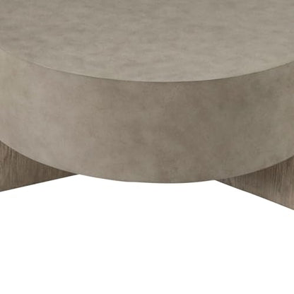 Liberty Furniture Affinity Round Cocktail Table for Living Room - Dusty Taupe Faux Concrete Tops - size: Round Cocktail Table