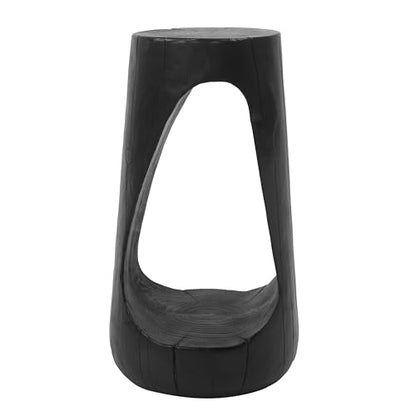 Merax Hollow MGO Accent Side Table, Unique Modern End Table with Wide Pedestal & Tabletop, Small Drink Tables for Living Room, Bedroom Night Stand Bedside Table, No Assembly Required, Black - color: Black, size: Hollow Design