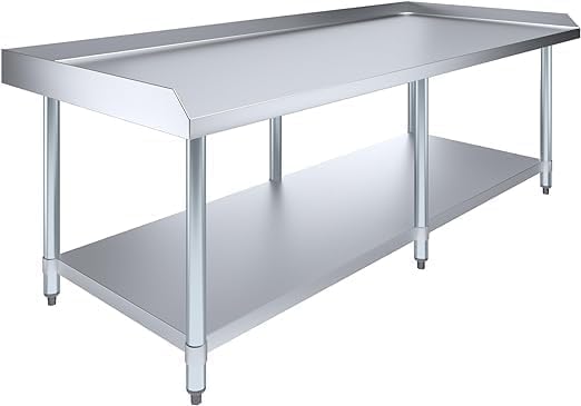 Stainless Steel Equipment Grill Stand with Adjustable Undershelf | Heavy Duty 18-Gauge Top | NSF Certified for Kitchens, Utility Rooms & Catering (72" x 30") - size: 72" x 30"